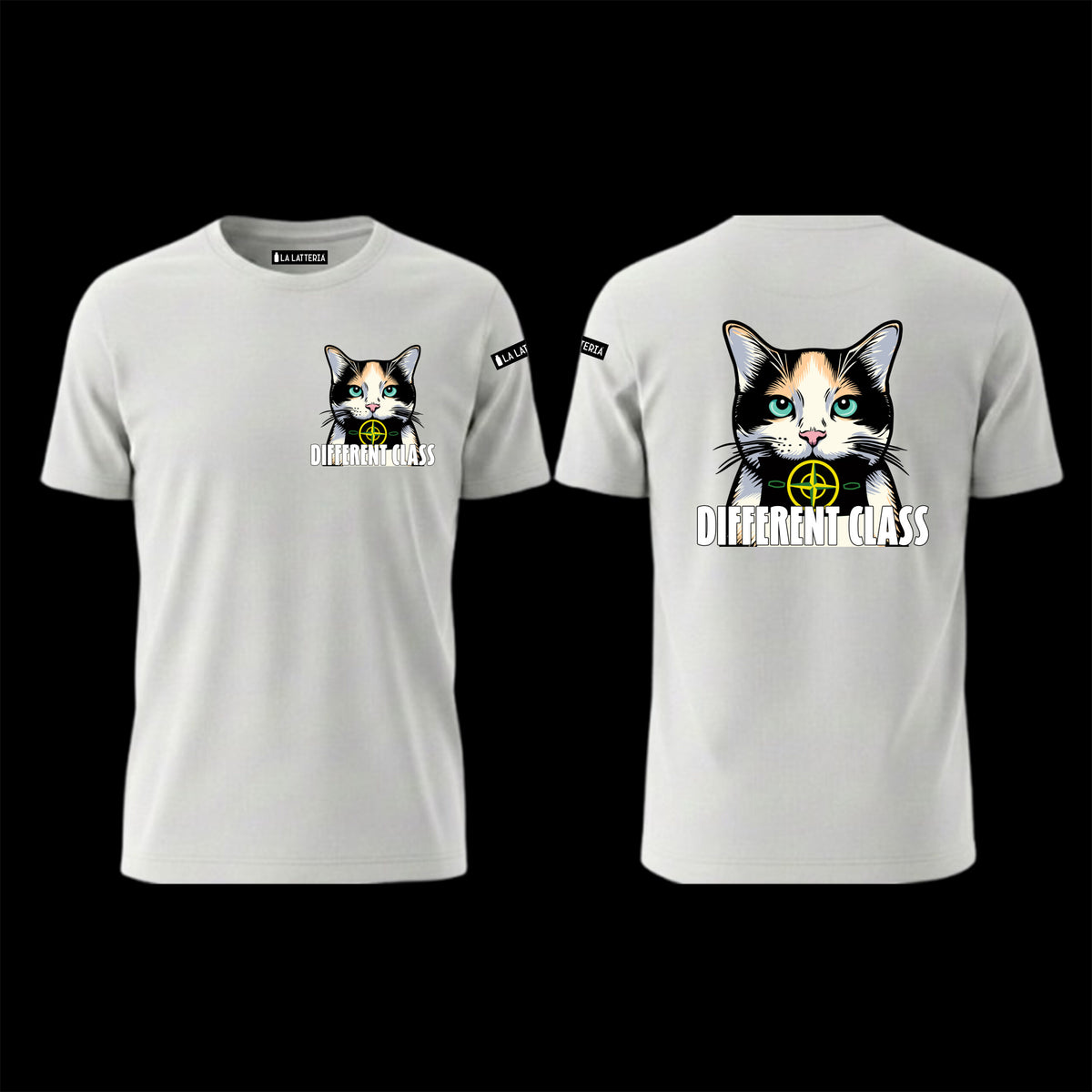 T-shirt Different Class gatto con toppa